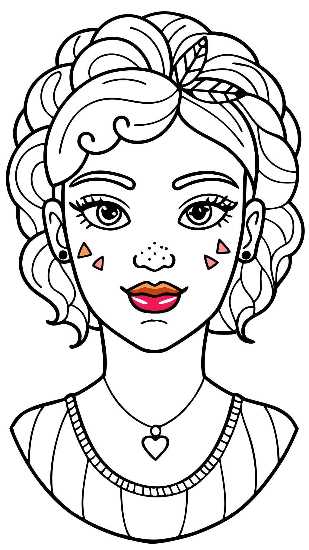 makeup face coloring pages